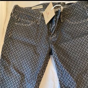 AG ADRIANO GOLDSCHMIED Jeans chevron gold pattern low-rise slim fit, Sz …